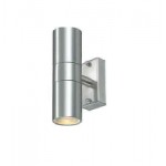 APPLIQUE BIEMISSIONE FARETTO ESTERNO INOX IP44 2 SPOT GU10 230V LAMPO UPDOWN/2