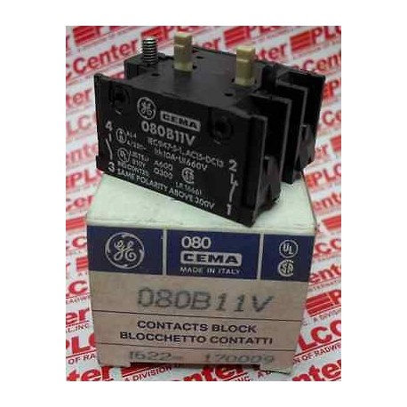 BLOCCHETTO CONTATTO 10AMP 660VAC 1NO / 1NC GE CEMA COD. 080B11V