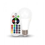 LAMPADA LED E27 6W 6000K 300° LUCE FREDDA + MULTICOLOR RGB C/TELECOM VTAC 7151 