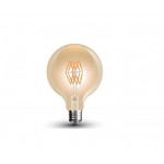 LAMPADINA GLOBO LED E27 8W FILAMENT VINTAGE AMBRATA LUCE CALDA V-TAC VTAC 7145