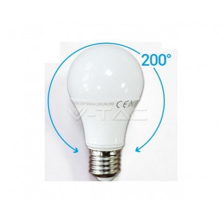 LAMPADINA GOCCIA LED E27 7W 230V BIANCO CALDO 3000K 200° V-TAC VTAC 4376