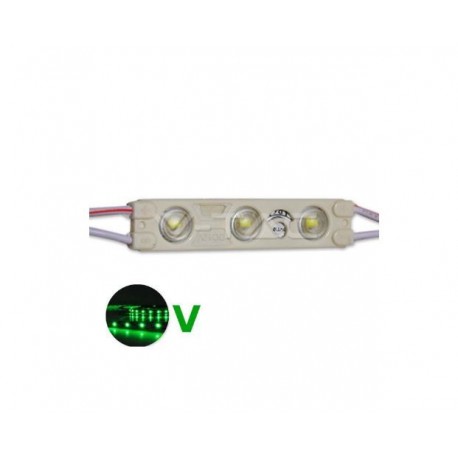 MODULO 3 LED 1W 12V INSEGNE LUMINOSE LUCE VERDE IP67 IMPERMEAB. V-TAC VTAC 5123