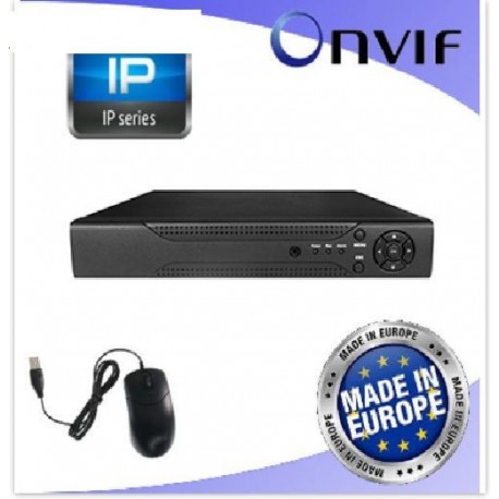 NVR VIDEOREGISTRATORE DIGITALE IP 4 CANALI 5MP HDMI 4K ONVIF H.265 CLOUD ENVIO 