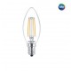 LAMPADINA LED CANDELA OLIVA TRASPAR FILAM 4W-40W 2700K E14 PHILIPS LEDCAN40E14