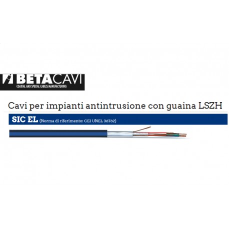 CAVO ALLARME SCHERM ANTINTRUSIONE LSZH 2x0,50+4x0,22+T 100M BETA CAVI SIC EL 24