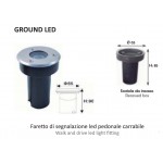 FARETTO SPOT LED INC PAVIM ESTERNO 12V 3W 30° IP67 CARRABILE LAMPO GROUNDLED BF