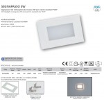 SEGNAPASSO LED PER SCATOLA 503 IP65 CON CORNICE BIANCA INOX 230V 4000K LAMPO