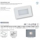 SEGNAPASSO LED PER SCATOLA 503 IP65 CON CORNICE BIANCA INOX 230V 4000K LAMPO