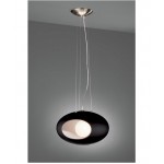 SOSPENSIONE LAMPADARIO PALLA VETRO OVALE NERO C/ DOPPIO FORO MASSIVE 417503010 41750/30/10