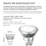 LAMPADINA LED GU10 4W LED EMERGENZA ANTI BLACKOUT BATTERIA 230V 4000K DIKLED4WBTBN