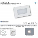 SEGNAPASSO LED PER SCATOLA 503 IP65 CON CORNICE BIANCA INOX 230V 3000K LAMPO