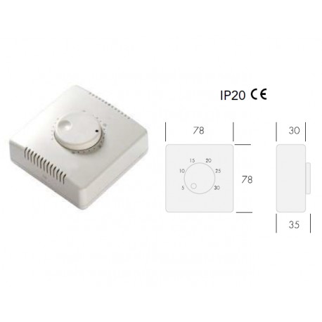 TERMOSTATO AMBIENTE MECCANICO A PARETE BIANCO 0-40° IP20 FAEG FG12185 -  LADOGANA GROUP SRL