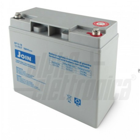 BATTERIA RICARICABILE AL PIOMBO 12V 18AH AGM VITE M5 UPS 76X180X167 JOIN BP12-18