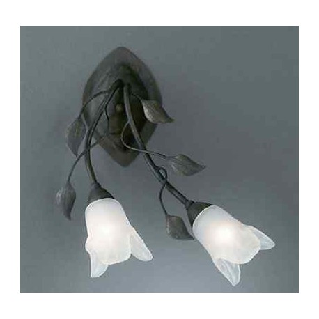 APPLIQUE IN METALLO FORMA FIORE+FOGLIE MARRONE 2X60W G9 MASSIVE COD. 38837/43/10