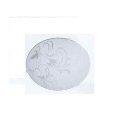 PLAFONIERA IN VETRO BIANCO DECORATO FLOREALE 1X60W E27 230V MASSIVE FAY COD.302796710 