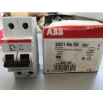 INTERRUTTORE MAGNETOTERMICO 1P+N S251 NA C6 6A 6KA 2M ABB EF 070 6