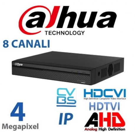 DVR TELECAMERE IBRIDO 5IN1 XVR HD 8 CH CVI AHD TVI CVBS 4IP DAHUA XVR5108HS-S2