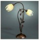 LAMPADA LUME DA TAVOLO RUSTICO BRONZO MARRONE CON TULIPANI VETRO 2X40W G9 230V MASSIVE EIFFEL COD. 385848610