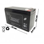 BATTERIA RICARICABILE AL PIOMBO ECO 12V 7Ah UPS CENTRALE ALLARME YAMADA ELY 7-12