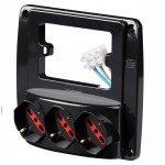 MULTIPRESA EMILIA SMART 3 PRESE SCHUKO BIVALENTE PARETE 503 PER PLACCA RS94133 