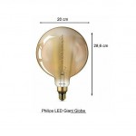 LAMPADINA LED VINTAGE GOLD MAXI GLOBO G200 E27 230V 5W 25W 2000K FILAM. PHILIPS 
