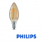 LAMPADINA OLIVA LED FIAMMA VINTAGE B35 E14 230V 2.3W-14W 2000K 125lm PHILIPS  