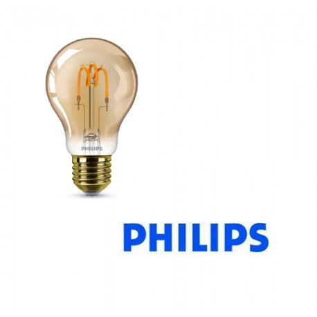 LAMPADINA GOCCIA LED A60 CLASSIC VINTAGE 2.3W-14W E27 GOLD 230V 2000K PHILIPS 