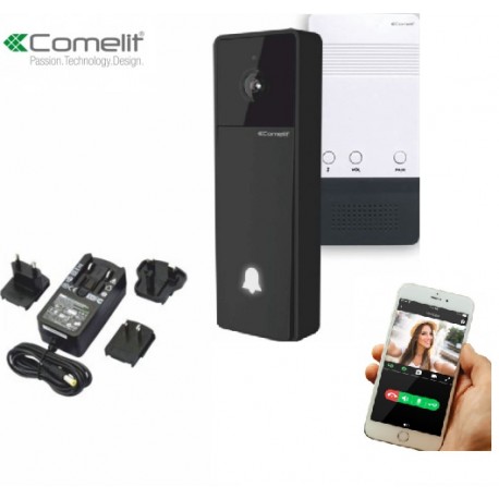 KIT CAMPANELLO WIFI SORVEGLIANZA DA SMARTPHONE TABLET  COMELIT KITVISTO/C