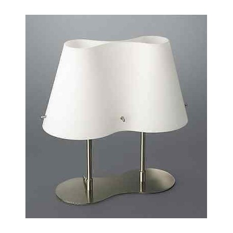 LAMPADA DA TAVOLO CORPO IN METAL VETRO BIANCO SATIN 2X40W MASSIVE COD. 36959/17/13