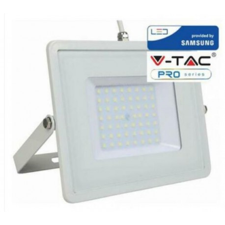 PROIETTORE LED BIANCO 50W SAMSUNG 6400K 230V IP65 LUCE FREDDA VTAC V-TAC 411